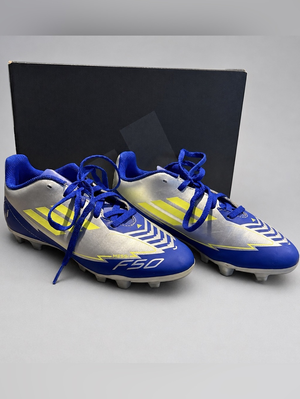 adidas F50 Men's Blue, Silver & Yellow Soccer Cleats